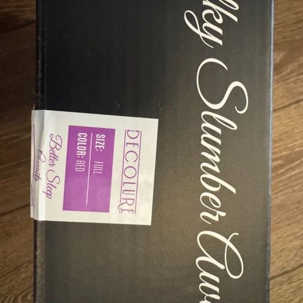 Decolure Satin Sheet Set Full Red - New